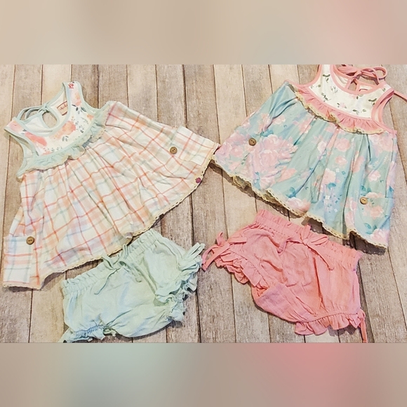 Cheeky Plum Baby Girls 12-18M Two 2 Piece Sets Bundle Lot VVGUC - Picture 1 of 9